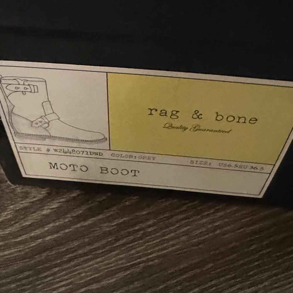 Rag & Bone Gray Moto Boot